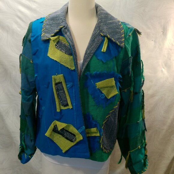 Painted Pony Women's XL Tapestry Jacket Open Front Patchwork - Picture 1 of 15